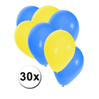 Shoppartners Party Ballonnen   30x stuks   in Zweedse vlag kleuren   landen versiering   Zweden