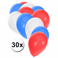 Shoppartners Party Ballonnen   30x stuks   rood wit blauw   latex   27 cm   versiering