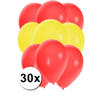 Shoppartners party ballonnen   geel en rood   30x stuks   versiering   Spanje vlag kleuren