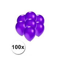 Party ballonnen   klein formaat   paars   100x   13 cm   feestartikelen/versiering