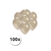 Party ballonnen   klein formaat   zilver   100x   13 cm   feestartikelen/versiering