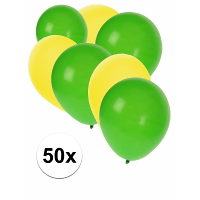 Shoppartners Party Ballonnen   Kleurenmix   geel en groen   50x stuks   27 cm   Versiering