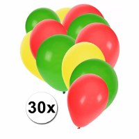 Party Ballonnen setje   groen geel rood   30x stuks   feestartikelen   versiering