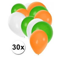 Party Ballonnen setje   groen wit oranje   30x stuks   feestartikelen   versiering