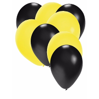 Shoppartners party ballonnen   zwart en geel   30x stuks   feestartikelen   versiering