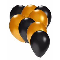 Shoppartners party ballonnen   zwart en goud   30x stuks   feestartikelen   versiering