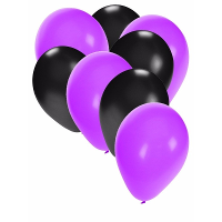 Shoppartners party ballonnen   zwart en paars   30x stuks   feestartikelen   versiering