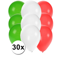 Party vballonnen   30x stuks   Ballonnen in Italiaanse vlag kleuren   feestversiering
