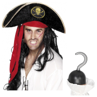 Piraten verkleedset   2 delig   piratenhoed   haak   carnaval   piraten thema