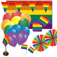 Regenboog versiering pakket   7 soorten artikelen   versiering   thema   pride