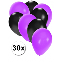 Sinterklaas ballonnen paars en zwart 30x