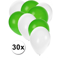 Sinterklaas ballonnen wit en groen 30x