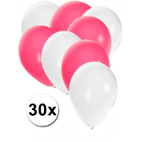 Sinterklaas ballonnen wit en roze 30x
