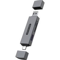 SiCo USB A + USB C Stick Card Reader wit