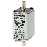 Siemens 3NE10220 Zekeringsinzetstuk Geschikt voor Zekeringsgrootte 000 4 Afmeting zekering : 0 125 A 690 V 3 stuk(s)