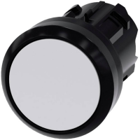 Siemens 3SU10000AA600AA0 3SU1000 0AA60 0AA0 Druktoets Kunststof frontring, Rond Knop Zwart, Wit Druk ontgrendeling 1 stuk(s)