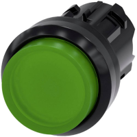 Siemens 3SU10010BB400AA0 3SU1001 0BB40 0AA0 Verlichte druktoets Kunststof frontring, Rond Knop Zwart, Groen 1 stuk(s)