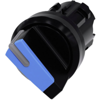 Siemens 3SU10022BF500AA0 3SU1002 2BF50 0AA0 Knevelschakelaar Kunststof frontring, Verlicht Knevel Zwart, Blauw 1 x 90 ° 1 stuk(s)