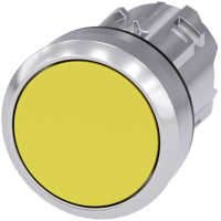 Siemens 3SU10500AB300AA0 3SU1050 0AB30 0AA0 Druktoets Metalen frontring, Hoogglans, Rond Knop Zilver, Geel 1 stuk(s)