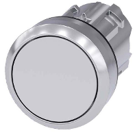 Siemens 3SU10500AB600AA0 3SU1050 0AB60 0AA0 Druktoets Metalen frontring, Hoogglans, Bedieningsknop vlak Wit 1 stuk(s)