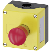 Siemens 3SU18010NE004AB2 3SU1801 0NE00 4AB2 Behuizing Voor bodembevestiging, Met schild 1 knop Rood, Zwart Draai ontgrendeling 1 stuk(s)