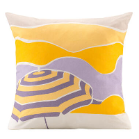 Sierkussen Alma   geel/lila   45x45 cm   Leen Bakker
