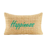 Sierkussen Happiness Happy   groen   30x50 cm   Leen Bakker