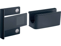 Sigel penhouder GL800 , antraciet, inclusief magnetische clip voor bevestiging aan glas magneet boards, kunststof, 75x37x35 mm