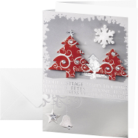 Kerstkaarten + enveloppen Sigel DS454 Three Trees DIN A6 220 g/mÂ² Meerdere kleuren 10 stuks