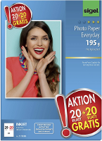 Sigel Photo Paper Everyday Hot Deal T1155 Fotopapier Din A4 195 G/mâ² 40 Vellen Hoogglans