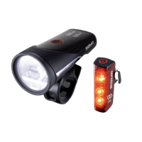 Sigma Aura 100 Set w/ Blaze Link (silicone mount) Fietsverlichtingsset LED werkt op een accu Zwart