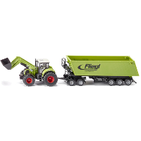 SIKU Farmer   Tractor met voorlader, dolly en kiepwagen met kantelbak modelvoertuig Schaal 1:50