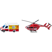 SIKU Super   Mercedes Benz ambulance en helikopter modelvoertuig