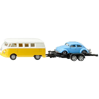 SIKU Super   VW T1 met aanhanger en VW Kever modelvoertuig