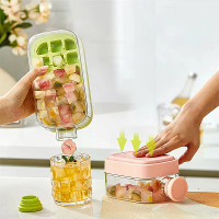 Silicone Eendaagse IJsvorm Fles Koeler Beker met Rietje IJsblokjesvorm met Deksel voor Vriezer Creatieve No Touch Mal vo