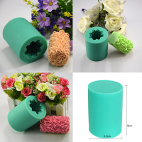 Silicone Rose Flower Candle Mold Soap Mould Cylinder Wedding Diy Baking Molds