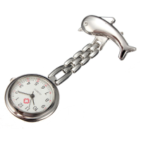 Silver Dolphin Nurse Brooch Fob Pendant Pocket Watch