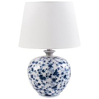 SILVES   Tafellamp   Wit/Blauw   Porselein/Linnen