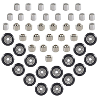 SIMAX3D® 16sets POM Katrolwiel Zwart/Transparant met Ronde Kolom & Excentrische Afstandhouder Vervangende Onderdelen Kit