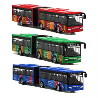 Simulatie Legering Dubbele Sectie Bus Model Terugtrekvoertuigen Speelgoed Grappige Auto Kinderen Cadeaus