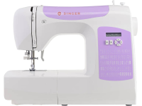 Singer Naaimachine met vrije arm C5205 LED lamp, Met display, Met aanschuifvlak Wit, Violet