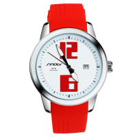 Sinobi 8140 Silicone Watch Band Fashion Day Display Simple Women Quartz Wrist Watch