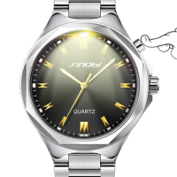 Sinobi 9382 Fashion Men Watch Casual Style Back Light Stainless Steel Watchband Quartz Watch