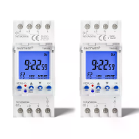 Kleine railmontage timers modules met dubbele controle 2 kanaals timers schakelaars perfect voor verlichting en apparatu