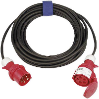 SIROX 363.525 Stroom Verlengkabel 16 A Zwart 25.00 M H07RN F 5G 2,5 mm² Met fasewisselaar