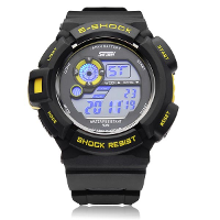 Skmei 0939 Calendar Sport Black Rubber Digital Men Wrist Quartz Watch