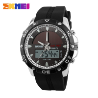 Skmei 1064 Solar Digital Analog Waterproof Rubber Band Men Sport Wrist Watch