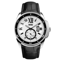 Skmei 1135 Fashion Men Quartz Watch Leather Strap Waterproof Business Wristwatch
