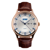Skmei 9091 Fashion Men Quartz Watch Week Date Display Business Wristwatch