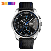 Skmei 9106 Fashion Pu Leather Band Waterproof Analog Men Wrist Watch